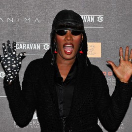 Dance Music Artist Grace Jones Signs her Memoir at Paris Department Store
